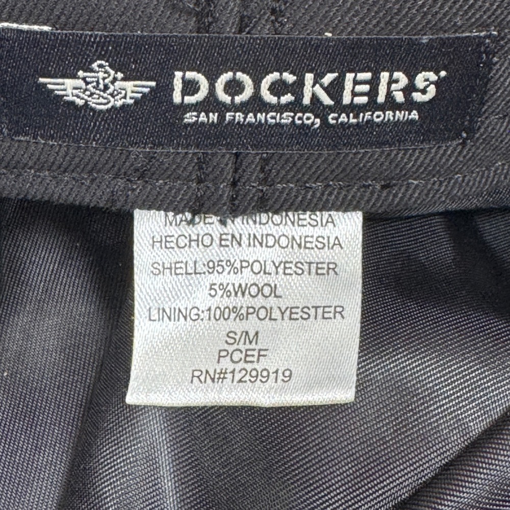 NWT Dockers Mens Newsboy Charcoal Gray Herringbone Ivy Flat Cap Hat S/M - Picture 2 of 8